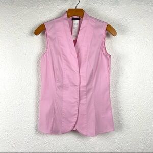 Akris Pink Button Down Sleeveless Blouse size 4